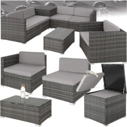 tectake Pisa Grey 5 Seater Garden Sofa Set - thumbnail 2