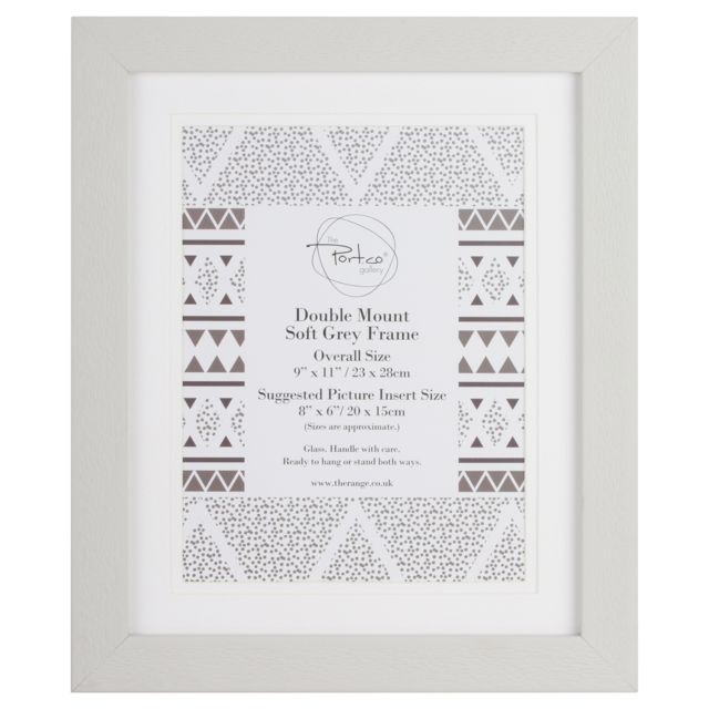 The Port. Co Gallery Soft Grey Double Mounted Photo Frame 8 x 6 inch - image 1