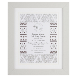 The Port. Co Gallery Soft Grey Double Mounted Photo Frame 8 x 6 inch - thumbnail 1