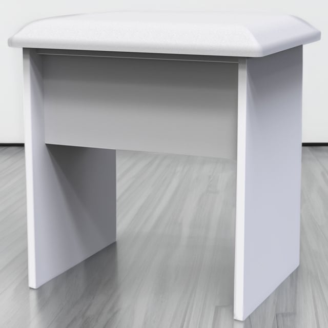 Crowndale Worcester Matt White Dressing Table Stool - image 1