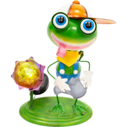 GardenKraft Metal Frog with LED Solar Light