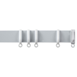 New Edge Blinds 120cm Straight Aluminium White Curtain Track