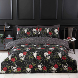 Rapport Home Skulls and Roses Double Multicolour Microfibre Duvet Set
