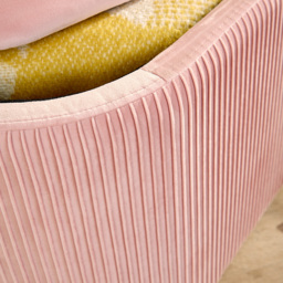 Home Source Aurora Pink Velvet Lift Top Storage Ottoman - thumbnail 3