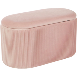 Home Source Aurora Pink Velvet Lift Top Storage Ottoman - thumbnail 2