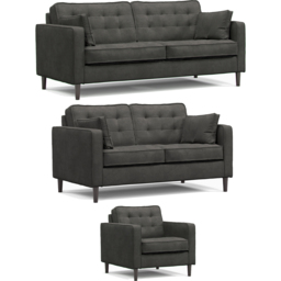 Eden Graphite Chenille 6 Seater Sofa Suite - thumbnail 2