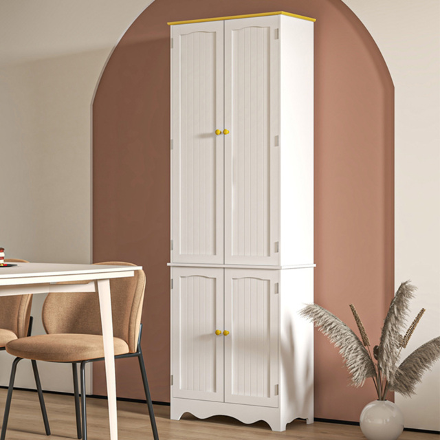 Portland White 4 Door Freestanding Kitchen Storage Cabinet - image 1