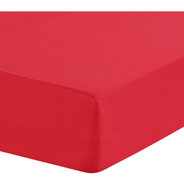 My Home Red Double Polycotton Fitted Bed Sheet