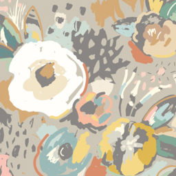 Origin Murals Abstract Floral Grey Wall Mural - thumbnail 2