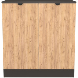 Crowndale Bora 2 Door Gold Craft Oak and Graphite Storage Cabinet Ready Assembled - thumbnail 2