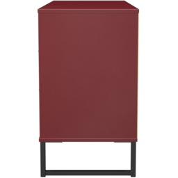 Crowndale Hong Kong 6 Drawer Red Matt Wide Chest of Drawers Ready Assembled - thumbnail 4