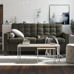 Dorel Bowie 2 Seater Black Linen Sofa
