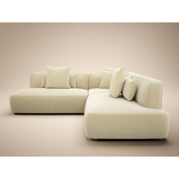 SOLACE+CO Luna 3 Seater Beige Chenille Large Corner Sofa - thumbnail 3