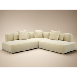 SOLACE+CO Luna 3 Seater Beige Chenille Large Corner Sofa - thumbnail 2