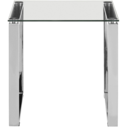 Premier Housewares Allure Silver Finish Glass Top Square End Table - thumbnail 3