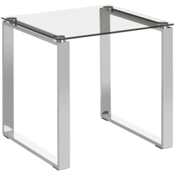 Premier Housewares Allure Silver Finish Glass Top Square End Table - thumbnail 2