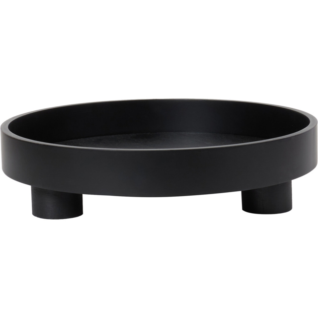 Black Round Footed Tray 30 x 30cm - image 1