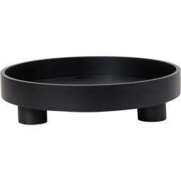 Black Round Footed Tray 30 x 30cm - thumbnail 1