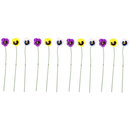 Garden Gear Mixed Metal Pansy Stake 12 Pack