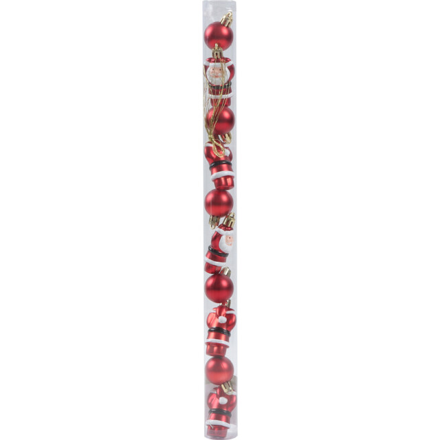 Pack of 10 Santa Baubles Red - image 1