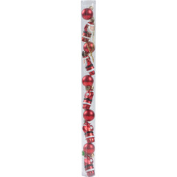 Pack of 10 Santa Baubles Red - thumbnail 3