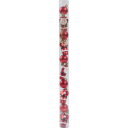 Pack of 10 Santa Baubles Red - thumbnail 1