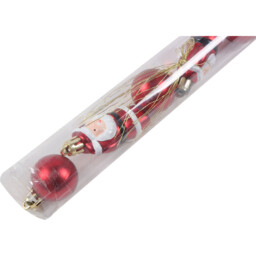 Pack of 10 Santa Baubles Red - thumbnail 2