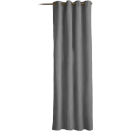 Alan Symonds Velvet Chenille Blackout Ring Top Eyelet Curtains Slate 137 x 213cm - thumbnail 2