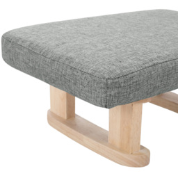 Living and Home Grey Solid Wood Soft Padded Modern Rocking Footstool - thumbnail 4