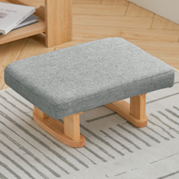 Living and Home Grey Solid Wood Soft Padded Modern Rocking Footstool - thumbnail 1