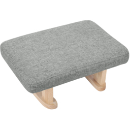 Living and Home Grey Solid Wood Soft Padded Modern Rocking Footstool - thumbnail 2