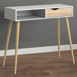 Florence Single Drawer Single Shelf White and Oak Console Table