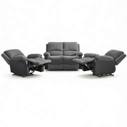 Langham 4 Seater Grey Manual Recliner Sofa Set - thumbnail 2
