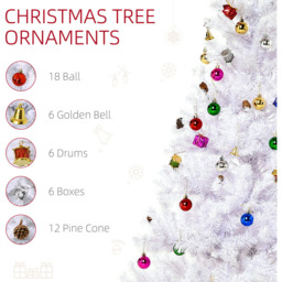 StarBright White Artificial Christmas Tree with Ornaments 4.9ft - thumbnail 4