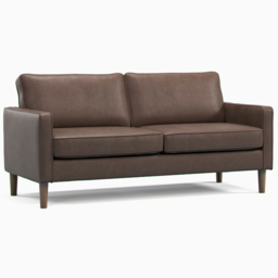 Regan Faux Leather Brown 3 Seater Sofa - thumbnail 2