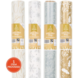 Single Festive Gift Wrap 10m x 70cm in Assorted styles - thumbnail 1