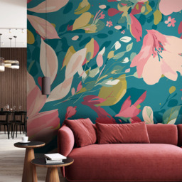 Origin Murals Flowing Flowers Multi Wall Mural - thumbnail 1