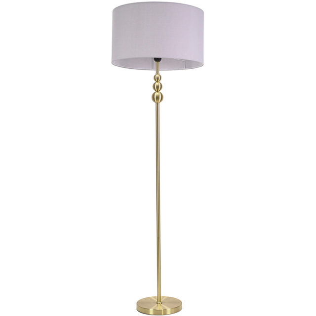 ValueLights Marissa Grey Shade Gold Ball LED Floor Lamp - image 1