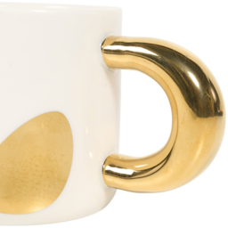 White and Gold Decal Mug 410ml with Metallic Handle - thumbnail 3