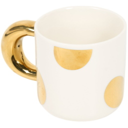 White and Gold Decal Mug 410ml with Metallic Handle - thumbnail 4