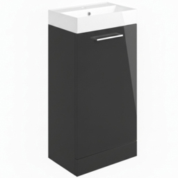 Bathstore Milford Single Door Anthracite Floor Standing Basin Unit 410mm - thumbnail 3