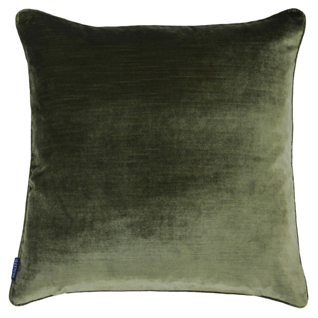 Paoletti Luxe Olive Velvet Piped Cushion - image 1