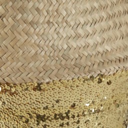 Premier Housewares Gold Sequin and Natural Large Seagrass Basket - thumbnail 4