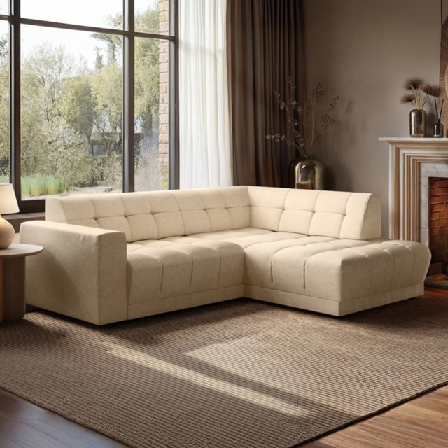 SOLACE+CO Asta Cream 3 Seater Right Corner Sofa - image 1