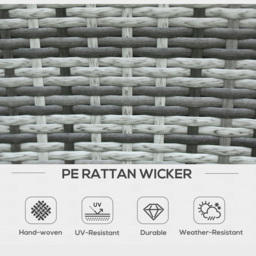 Outsunny Rattan 6 Seater Dining Set Grey - thumbnail 4