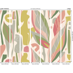 Origin Murals Abstract Leaf Shapes Pink Wall Mural - thumbnail 3