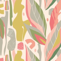 Origin Murals Abstract Leaf Shapes Pink Wall Mural - thumbnail 2