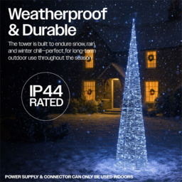 Xmas Haus Cone Shaped 350 White Micro LED Silver Light Tower 3ft - thumbnail 3