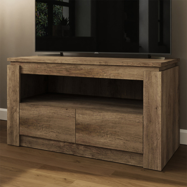GFW Canyon Oak 2 Drawer Single Shelf TV Unit - image 1