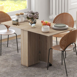 Portland Natural Drop Leaf Foldable Dining Table - thumbnail 1